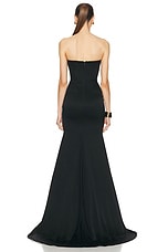 Alex Perry Strapless Sweetheart Drape Gown in Black, view 3, click to view large image.