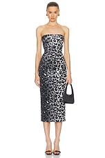 Alex Perry Strapless Dress in Silver Leopard, view 1, click to view large image.