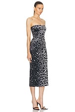 Alex Perry Strapless Dress in Silver Leopard, view 2, click to view large image.