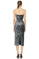 Alex Perry Strapless Dress in Silver Leopard, view 3, click to view large image.
