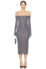 Alex Perry Strapless Crystal Glove Dress in Iron, view 1, click to view large image.