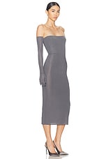 Alex Perry Strapless Crystal Glove Dress in Iron, view 2, click to view large image.