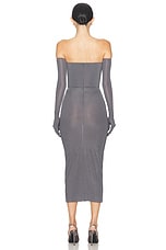 Alex Perry Strapless Crystal Glove Dress in Iron, view 3, click to view large image.