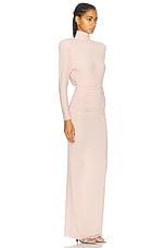 Alex Perry Draped Open Back Maxi Dress in Sepia, view 3, click to view large image.