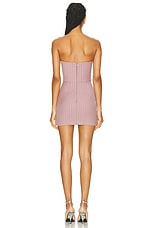 Alex Perry Lurex Pinstripe Strapless Mini Dress in Mauve, view 3, click to view large image.