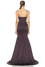 Alex Perry Satin Bustier Gown in Raisin, view 3, click to view large image.