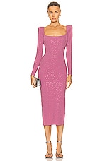 Alex Perry Tiernan Scoop Long Sleeve Dress in Rose, view 1, click to view large image.