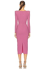 Alex Perry Tiernan Scoop Long Sleeve Dress in Rose, view 3, click to view large image.