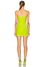 Alex Perry Velvet Roberts Strapless Mini Dress in Acid, view 3, click to view large image.