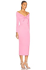 Alex Perry Peyton Off Shoulder Bow Tie Dress in Pink, view 2, click to view large image.