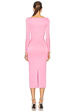 Alex Perry Peyton Off Shoulder Bow Tie Dress in Pink, view 3, click to view large image.
