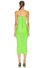 Alex Perry Everett Ruched Cup Dress in Apple, view 3, click to view large image.