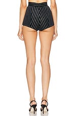 Alex Perry Crystal Velvet Mini Short in Black, view 3, click to view large image.