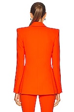 Alex Perry Landon Double Breast Fitted Blazer in Fluro Orange, view 3, click to view large image.