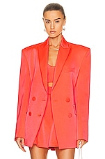 Alex Perry Wells Boyfriend Double Breasted Blazer in Coral, view 1, click to view large image.