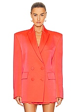 Alex Perry Wells Boyfriend Double Breasted Blazer in Coral, view 2, click to view large image.