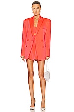 Alex Perry Wells Boyfriend Double Breasted Blazer in Coral, view 5, click to view large image.