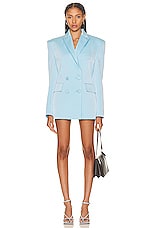 Alex Perry Wells Boyfriend Double Breasted Blazer in Light Blue, view 1, click to view large image.