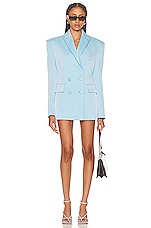 Alex Perry Wells Boyfriend Double Breasted Blazer in Light Blue, view 4, click to view large image.