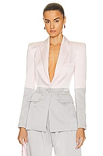 Alex Perry Alcott Single Breasted Blazer in Light Pink & Silver, view 1, click to view large image.