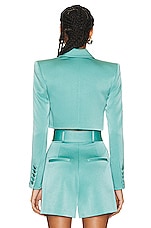 Alex Perry Declan Crop Blazer in Moss, view 3, click to view large image.