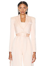 Alex Perry Crepe Crop Blazer in Peach, view 1, click to view large image.