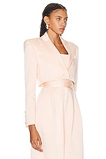 Alex Perry Crepe Crop Blazer in Peach, view 2, click to view large image.