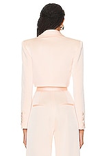 Alex Perry Crepe Crop Blazer in Peach, view 3, click to view large image.