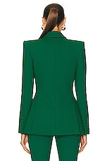 Alex Perry Double Breasted Fitted Blazer in Emerald, view 3, click to view large image.