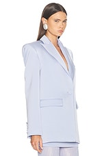 Alex Perry Single Breasted Oversized Blazer in Frost, view 2, click to view large image.