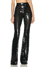 Alex Perry Sequin Flare Trouser in Black, view 1, click to view large image.