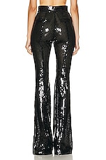 Alex Perry Sequin Flare Trouser in Black, view 3, click to view large image.