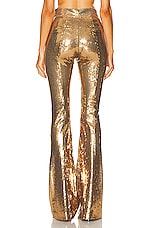 Alex Perry Flare Sequin Trouser in Gold, view 3, click to view large image.