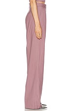 Alex Perry Lurex Pinstripe Tailored Trouser in Mauve, view 3, click to view large image.