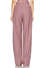 Alex Perry Lurex Pinstripe Tailored Trouser in Mauve, view 4, click to view large image.