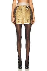 Alex Perry Delon Sequin Mini Skirt in Gold, view 1, click to view large image.