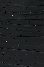 Alex Perry Crystal Benson Ruched Mini Skirt in Black, view 5, click to view large image.