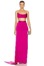 Alex Perry Column Sash Skirt in Raspberry, view 5, click to view large image.