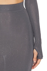 Alex Perry Crystal Skirt in Iron, view 6, click to view large image.
