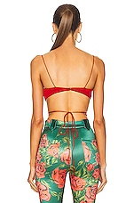 Alex Perry Pierce Sweetheart Cup Wrap Bralette in Red, view 3, click to view large image.