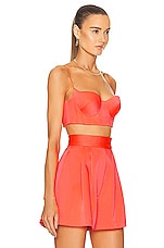 Alex Perry Hart Cup Bra Top in Coral, view 2, click to view large image.