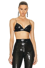 Alex Perry Sequin Bralette Top in Black, view 1, click to view large image.