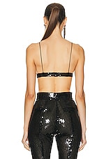 Alex Perry Sequin Bralette Top in Black, view 3, click to view large image.