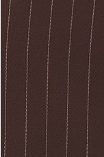 Alex Perry Lurex Pinstripe Strapless Crop Top in Chocolate, view 5, click to view large image.