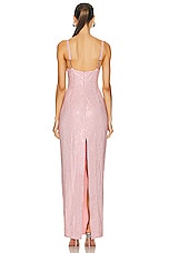 AREA Crystal Embellished Gown in Candy Rose, view 3, click to view large image.