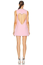 AREA Crystal Heart Back Dress in Powder Pink, view 4, click to view large image.