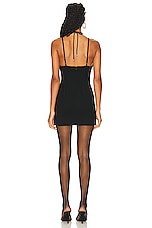 AREA Star Cutout Mini Dress in Black, view 3, click to view large image.