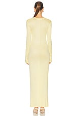 AREA Star Stud Long Sleeve Dress in Cream Yellow, view 3, click to view large image.