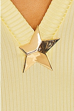 AREA Star Stud Long Sleeve Dress in Cream Yellow, view 4, click to view large image.