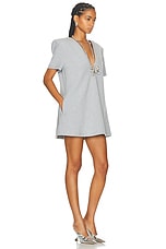 AREA Butterfly T-Shirt Dress in Grey Melange, view 2, click to view large image.